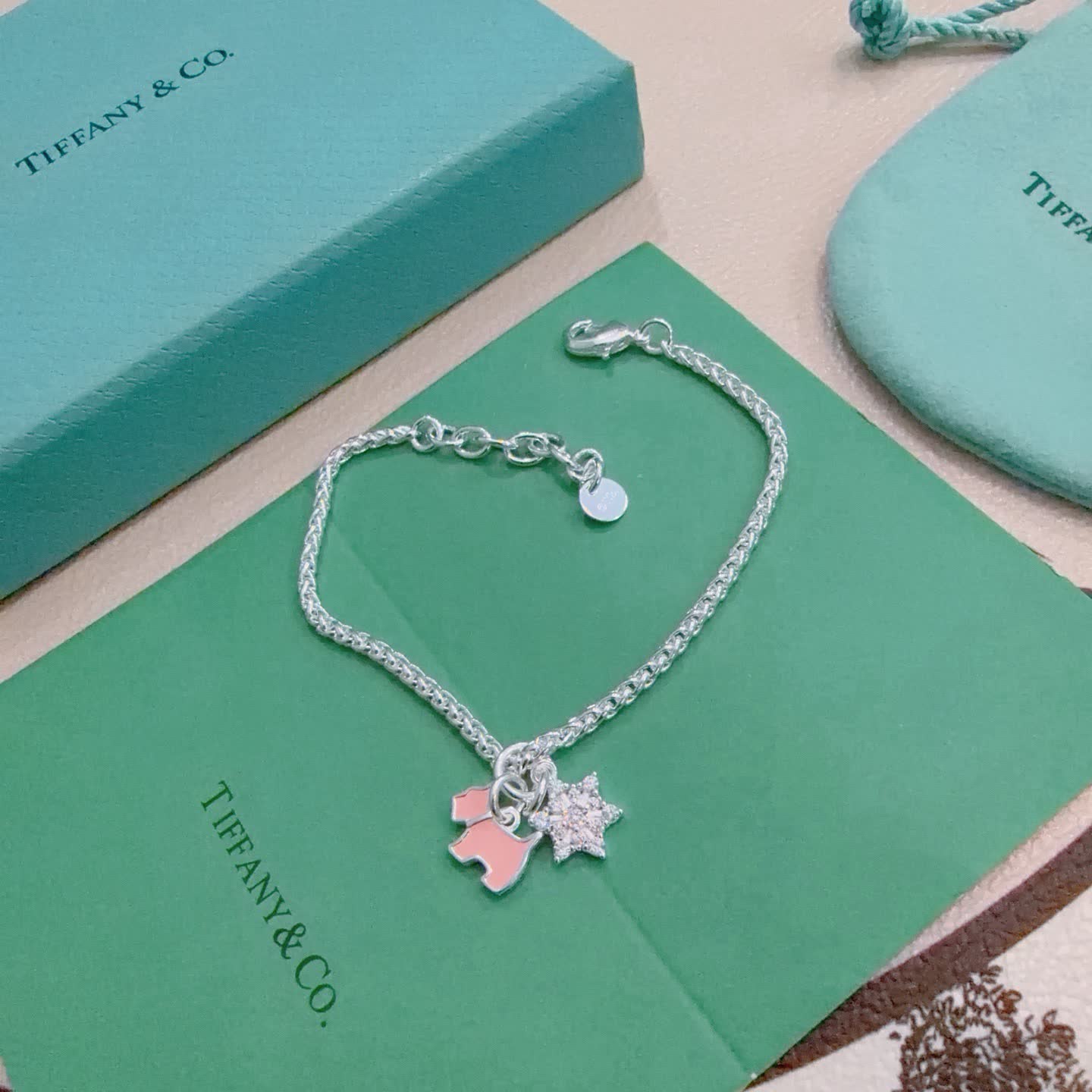 Tiffany & Co. Silver Dog Charm Bracelet
